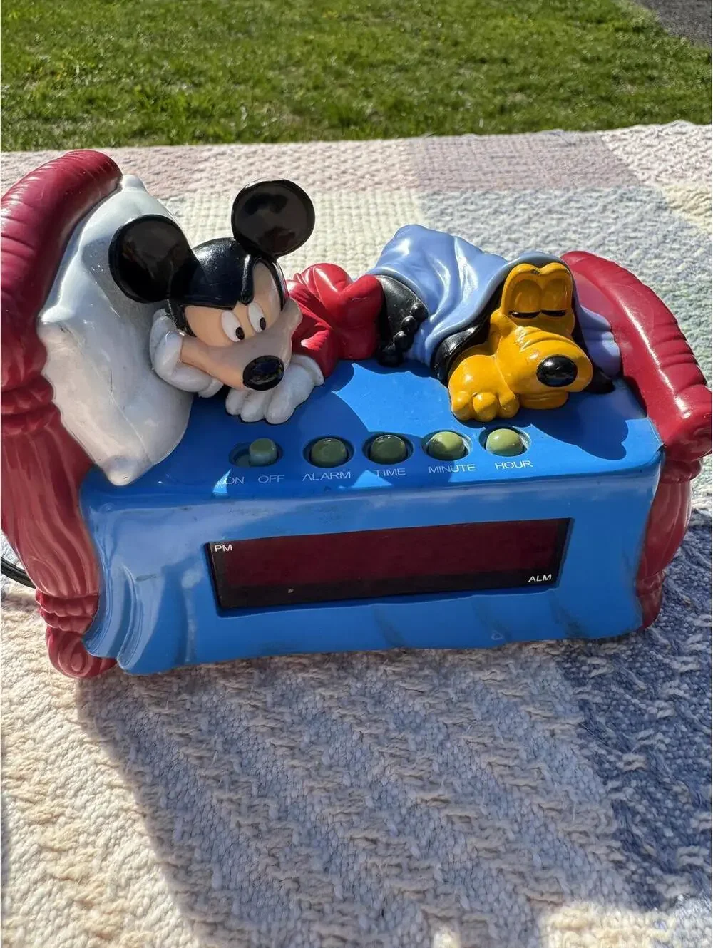 Vintage Mickey Mouse and Pluto Alarm Clock